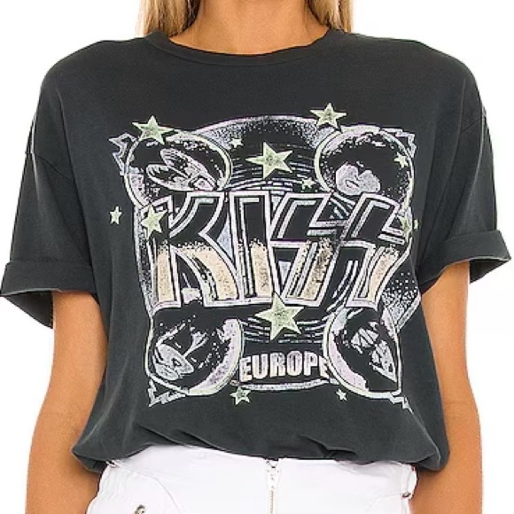 Daydreamer KISS Sonic Boom Vintage Black Gray Weekend Cotton Graphic Tee Large